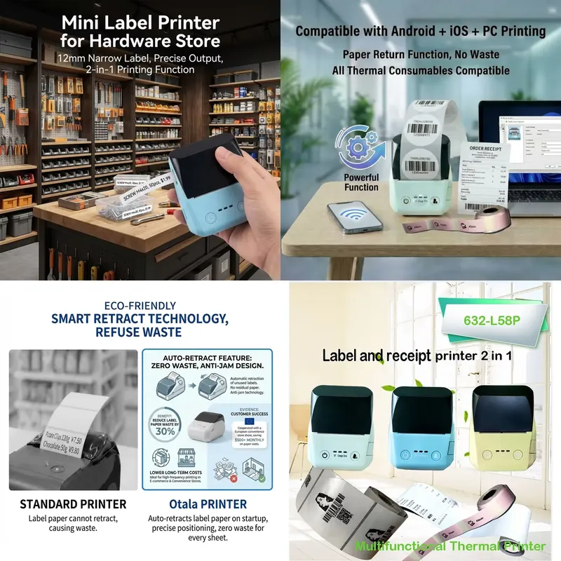 Mini 58mm Receipt Thermal Port - Label Printer 评论和价格